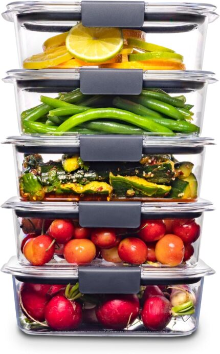 Rubbermaid Brilliance 5-Piece Food Storage Set (3.2 Cup, BPA-Free, Airtight)