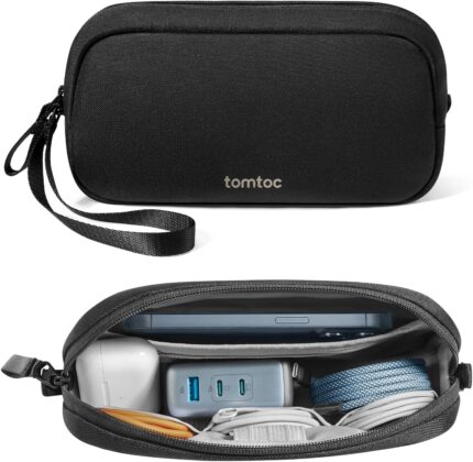 Tomtoc Electronics Organizer Travel Case – Water-Resistant Tech Pouch for Cables, Accessories & Essentials